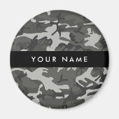 Grijs camouflagepatroon, Jouw naam, personaliseren Magneet (Voorkant)