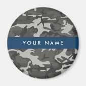 Grijs camouflagepatroon, Jouw naam, personaliseren Magneet (Voorkant)