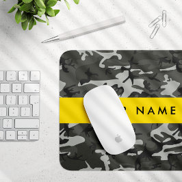 Grijs camouflagepatroon, Jouw naam, personaliseren Muismat