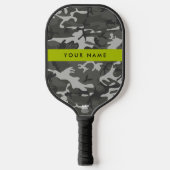 Grijs camouflagepatroon, Jouw naam, personaliseren Pickleball Paddle (Voorkant)