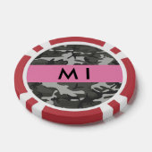 Grijs camouflagepatroon, Jouw naam, personaliseren Poker Chips (Enkel)