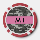 Grijs camouflagepatroon, Jouw naam, personaliseren Poker Chips (Achterkant)