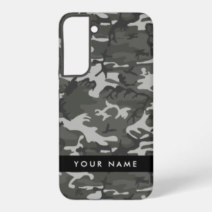 Grijs camouflagepatroon, Jouw naam, personaliseren Samsung Galaxy Hoesje