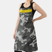 Grijs camouflagepatroon, Jouw naam, personaliseren Schort (Insitu)