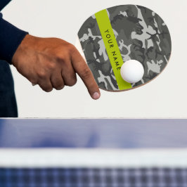 Grijs camouflagepatroon, Jouw naam, personaliseren Tafeltennisbatje
