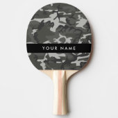 Grijs camouflagepatroon, Jouw naam, personaliseren Tafeltennisbatje (Voorkant)