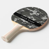 Grijs camouflagepatroon, Jouw naam, personaliseren Tafeltennisbatje (Voorkant Gekanteld)