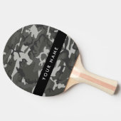 Grijs camouflagepatroon, Jouw naam, personaliseren Tafeltennisbatje (Zijkant)