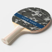 Grijs camouflagepatroon, Jouw naam, personaliseren Tafeltennisbatje (Voorkant Gekanteld)