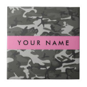 Grijs camouflagepatroon, Jouw naam, personaliseren Tegeltje (Voorkant)