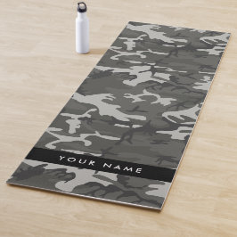 Grijs camouflagepatroon, Jouw naam, personaliseren Yogamat