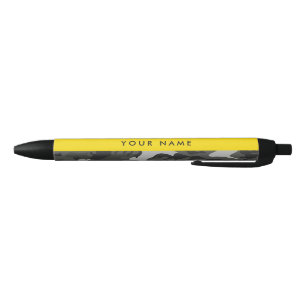 Grijs camouflagepatroon, Jouw naam, personaliseren Zwarte Inkt Pen