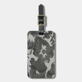 Grijs camouflagepatroon, militair patroon, leger bagagelabel (Voorkant verticaal)