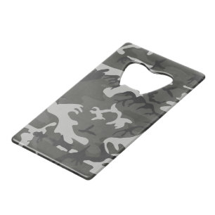 Grijs camouflagepatroon, militair patroon, leger creditkaart flessenopener