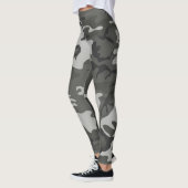 Grijs camouflagepatroon, militair patroon, leger leggings (Links)