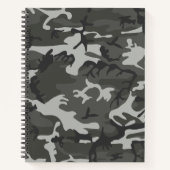 Grijs camouflagepatroon, militair patroon, leger notitieboek (Voorkant)