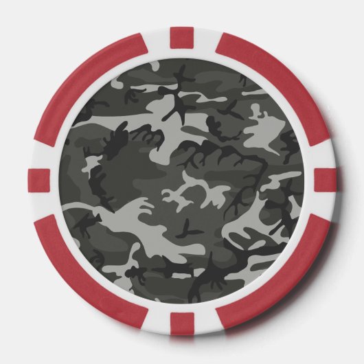 Grijs camouflagepatroon, militair patroon, leger poker chips (Voorkant)