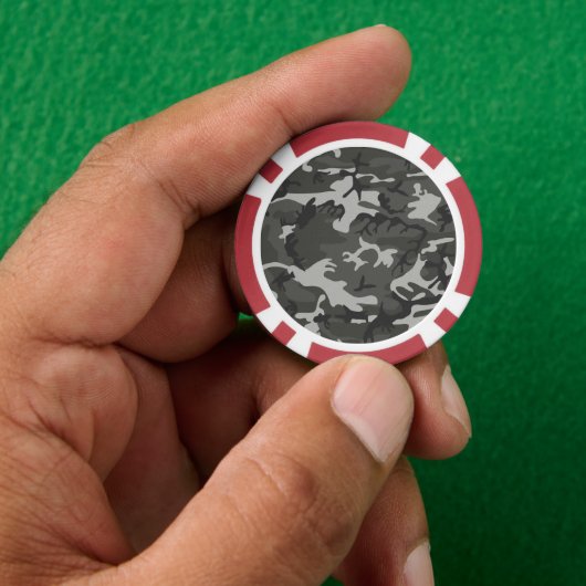 Grijs camouflagepatroon, militair patroon, leger poker chips (Hand)