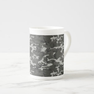 Grijs camouflagepatroon, militair patroon, leger porselein kop