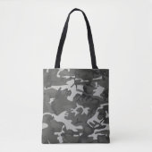Grijs camouflagepatroon, militair patroon, leger tote bag (Voorkant)