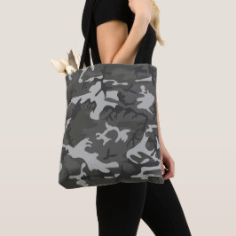 Grijs camouflagepatroon, militair patroon, leger tote bag