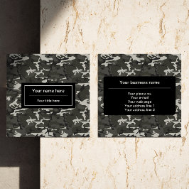 Grijs camouflagepatroon, militair patroon, leger vierkante visitekaartje