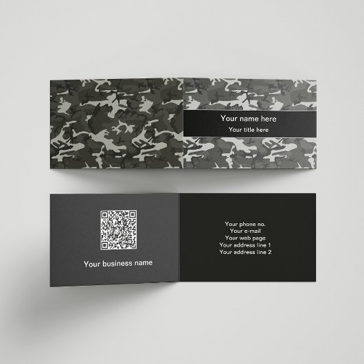 Grijs camouflagepatroon, militair patroon, leger visitekaartje