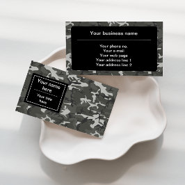 Grijs camouflagepatroon, militair patroon, leger visitekaartje