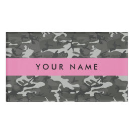 Grijs camouflagepatroon, uw naam, personaliseren naambadge