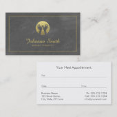 Grijs Canvas Gouden Lijst, Handen Massage Therapy Afsprakenkaartje (Voorkant / Achterkant)