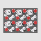 Grijs Casino Poker Party Tissue Paper Tissuepapier (Voorkant)