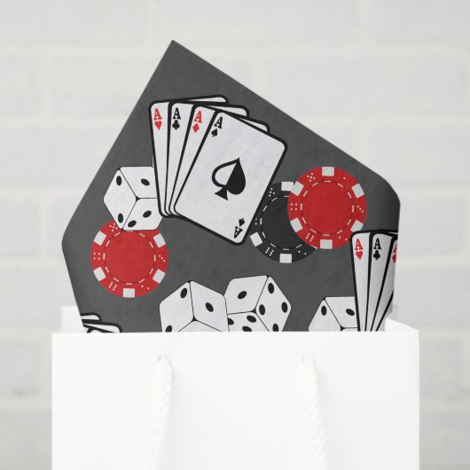 Grijs Casino Poker Party Tissue Paper Tissuepapier (Cadeauzakje)