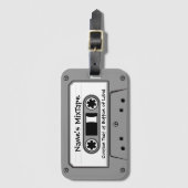Grijs Cassettebandje audio Bagagelabel (Voorkant (verticaal))