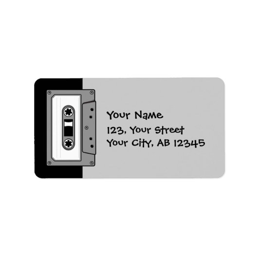 Grijs Cassettebandje audio Etiket (Voorkant)