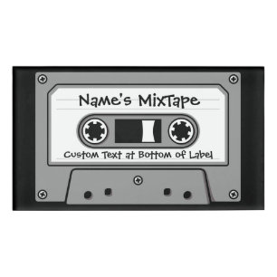 Grijs Cassettebandje audio Naambadge