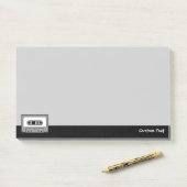 Grijs Cassettebandje audio Post-it® Notes (Op bureau)