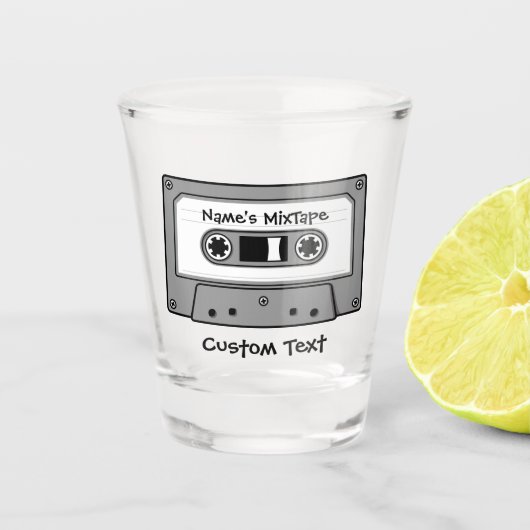 Grijs Cassettebandje audio Shot Glas (Voorkant)