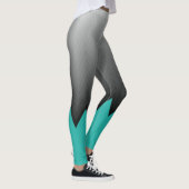 Grijs chevron-patroon Turquoise blauw aangepaste k Leggings (Rechts)