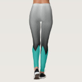 Grijs chevron-patroon Turquoise blauw aangepaste k Leggings (Achterkant)