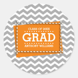 Grijs Chevron Pattern Custom Afstuderen Stickers