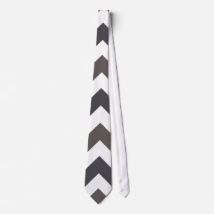 Grijs Chevron Zigzag Patroon Stropdas