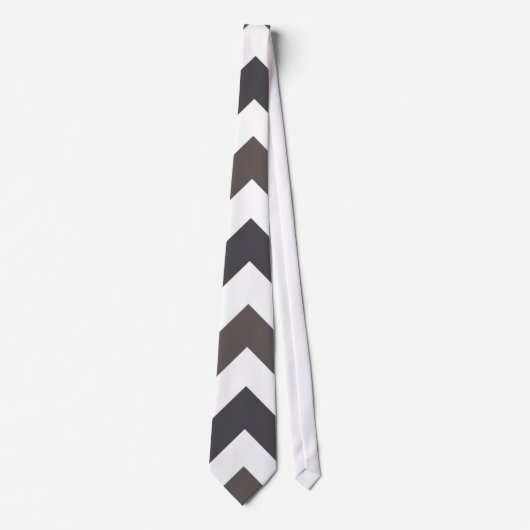 Grijs Chevron Zigzag Patroon Stropdas (Voorkant)