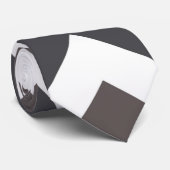 Grijs Chevron Zigzag Patroon Stropdas (Opgerold)