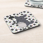 Grijs Chinchilla Pastel Snoep Sterren Bier Onderzetter (Linkerzijde)