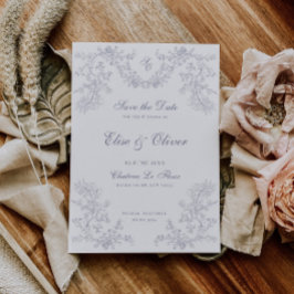  Grijs Chinoiserie Monogram Bruiloft Save The Date