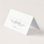 Grijs Classic Floral Wedding Place Card Kaart (Voorkant)