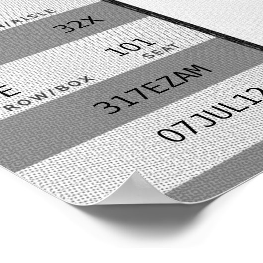 grijs concertkaartje poster (Hoek)