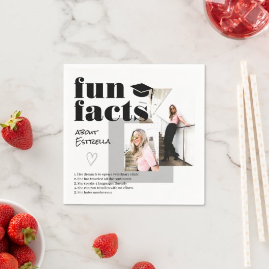 Grijs cool afstuderen leuke weetjes afstuderen 2 f servet (Insitu)