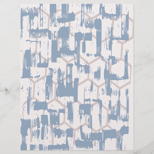 Grijs & Crème Abstract Scrapbook Papier (Voorkant)