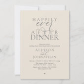 Grijs Crème Happily Ever After Diner Bruiloft Kaart (Voorkant)